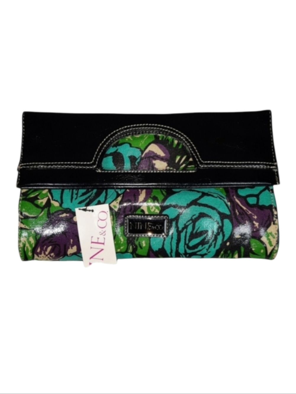 Nine & Co Rosey Foldover Clutch NWT
